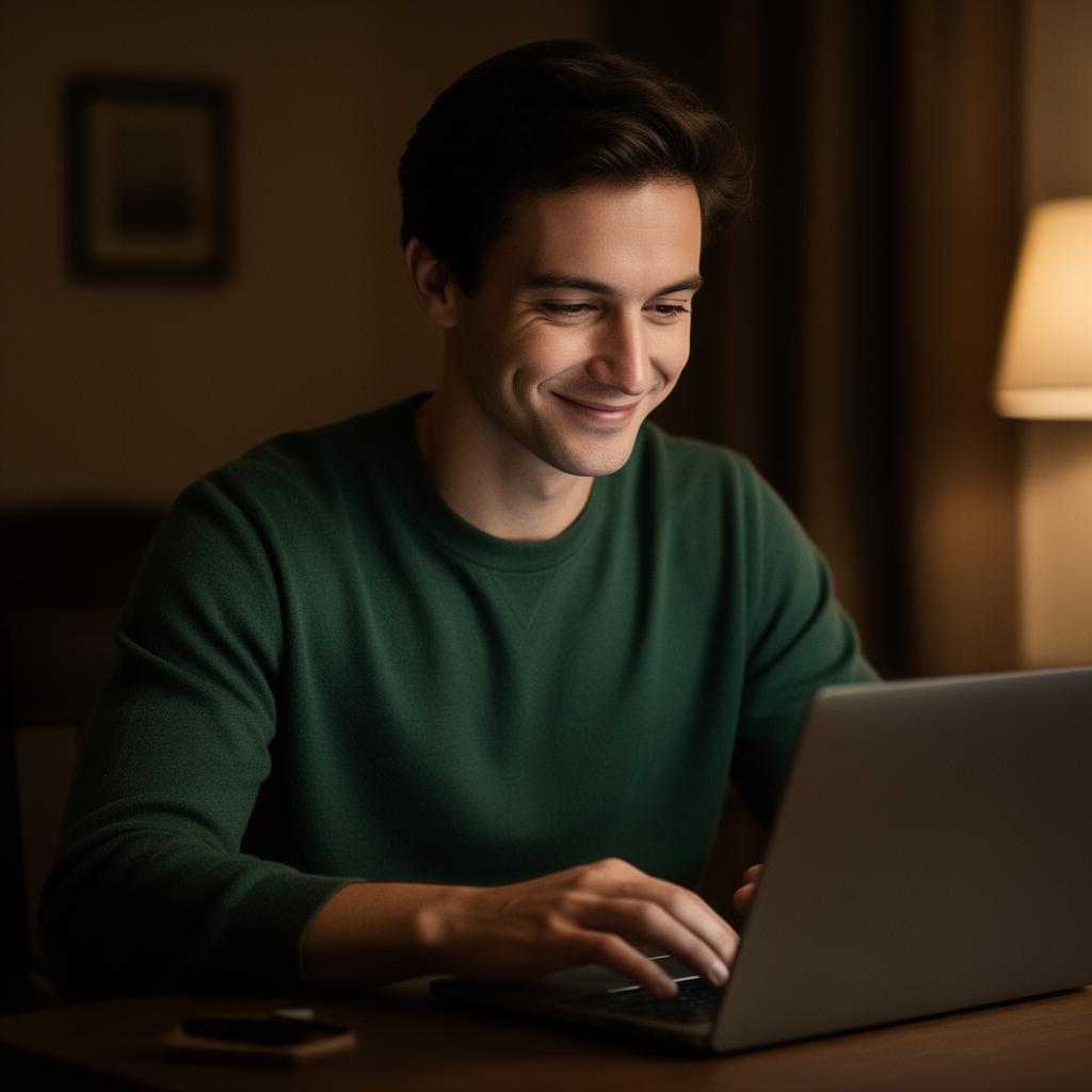 Candidate building an AI-polished CV on a laptop