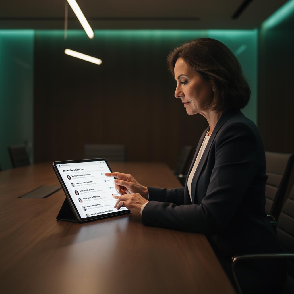 Hiring manager reviewing an anonymized AI-ranked shortlist